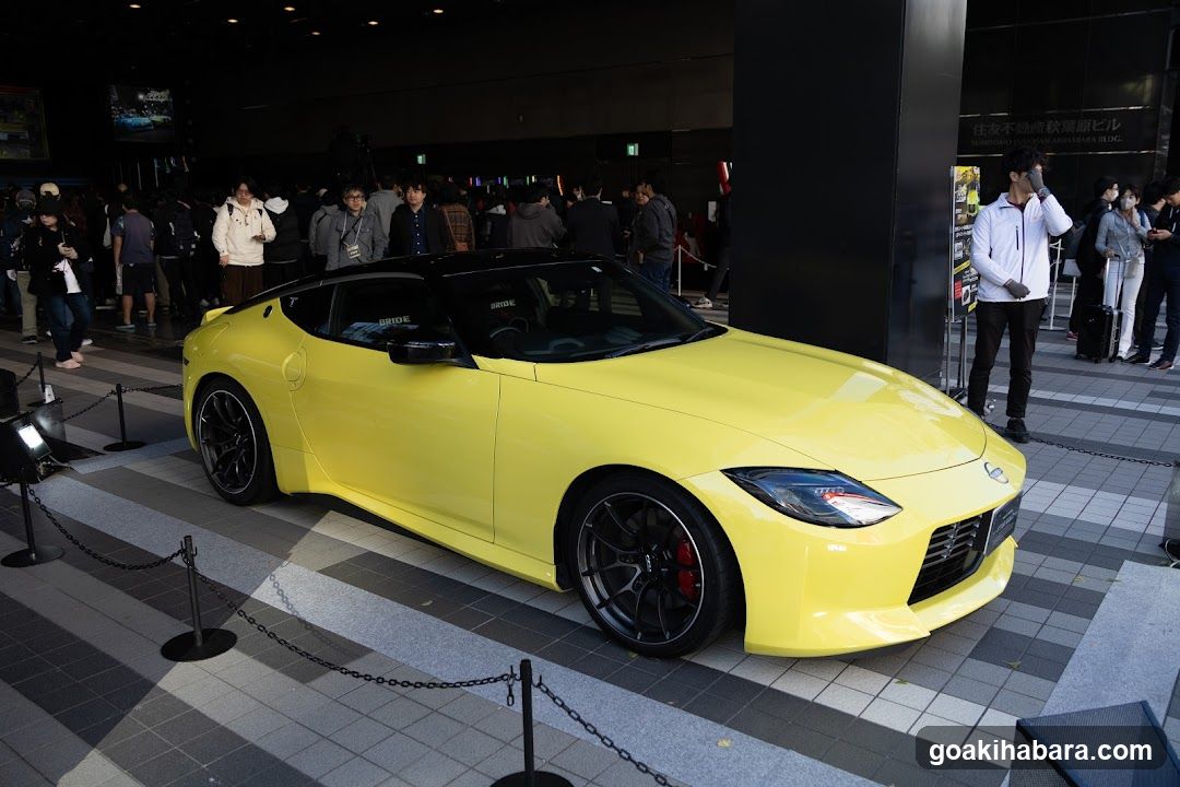 Yellow Nissan Sports Car Display