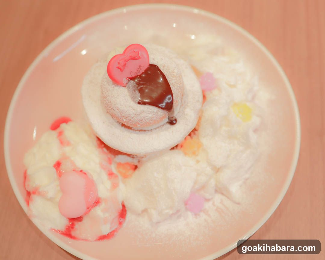Dessert with Ice Cream and Powdered Donut