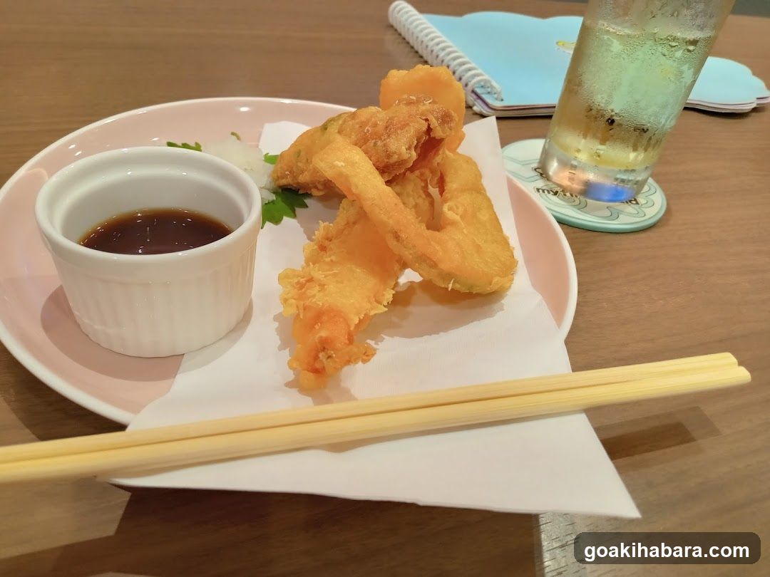 Tempura with Sauce and Drink