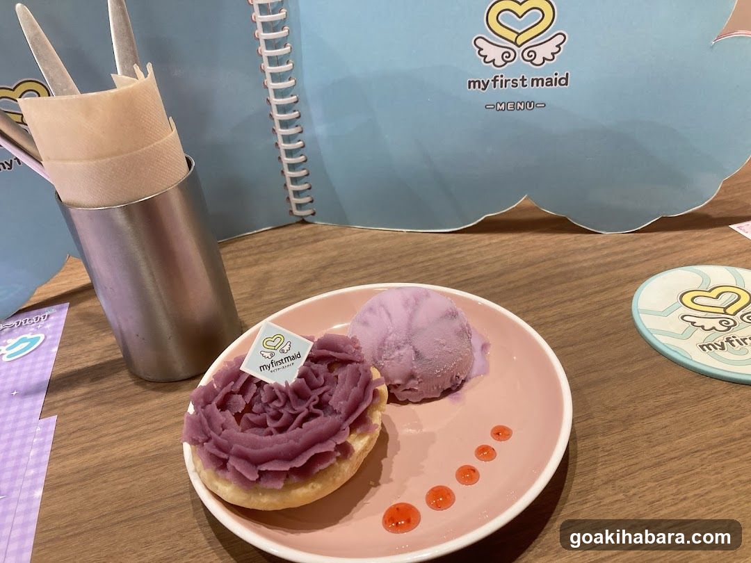 Purple Dessert with Ice Cream