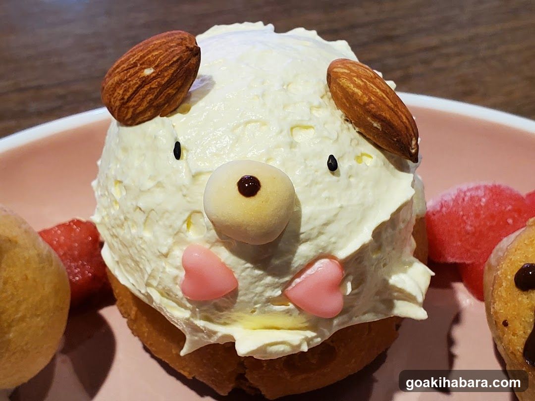 Cute Cream Dessert with Almond Ears