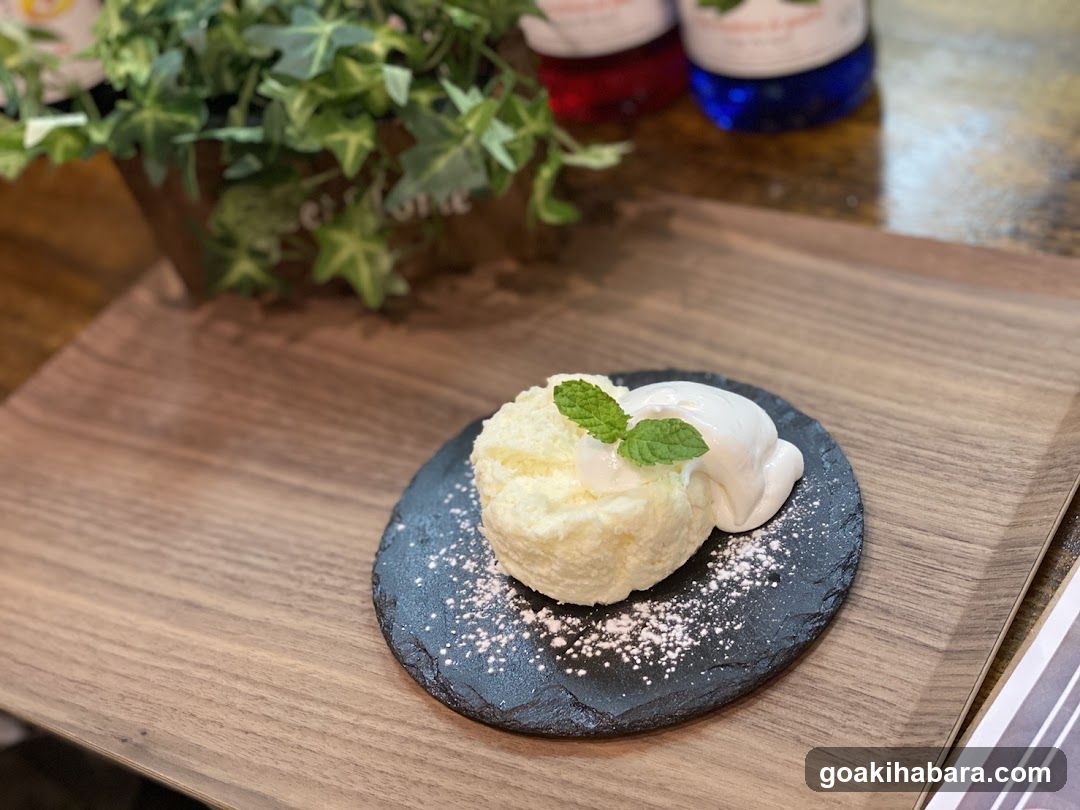 Dessert with Mint and Cream