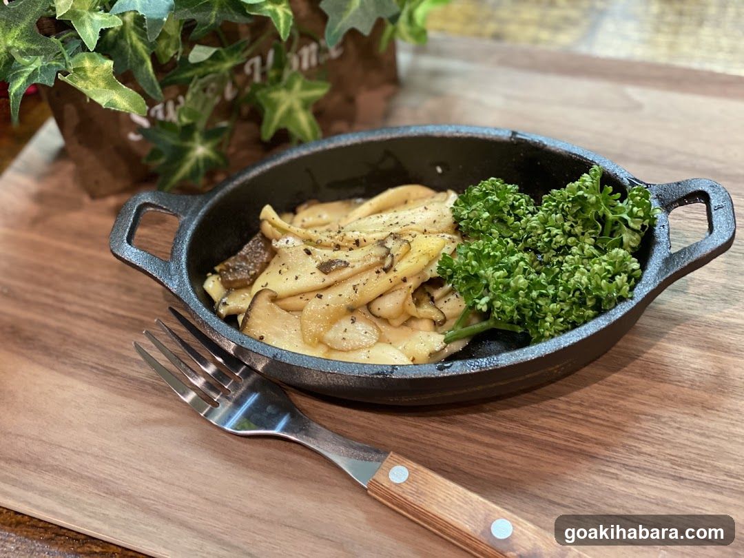 Cast Iron Skillet with Mushrooms and Greens