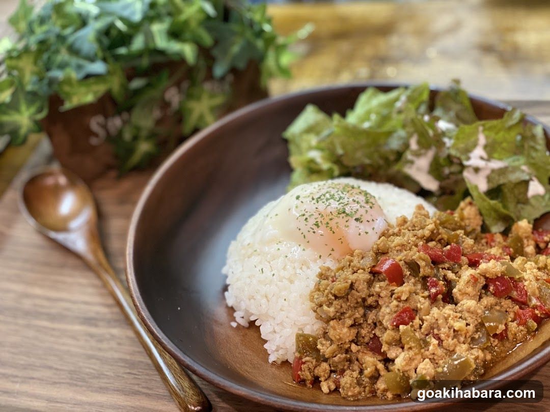 Bowl of Rice with Egg and Meat Mixture