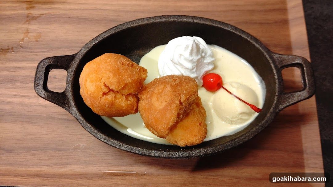 Fried Dough Dessert with Ice Cream