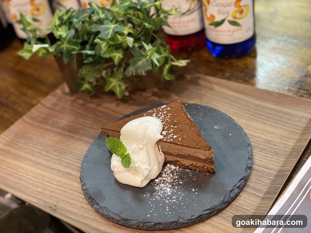 Chocolate Cake Slice with Whipped Cream