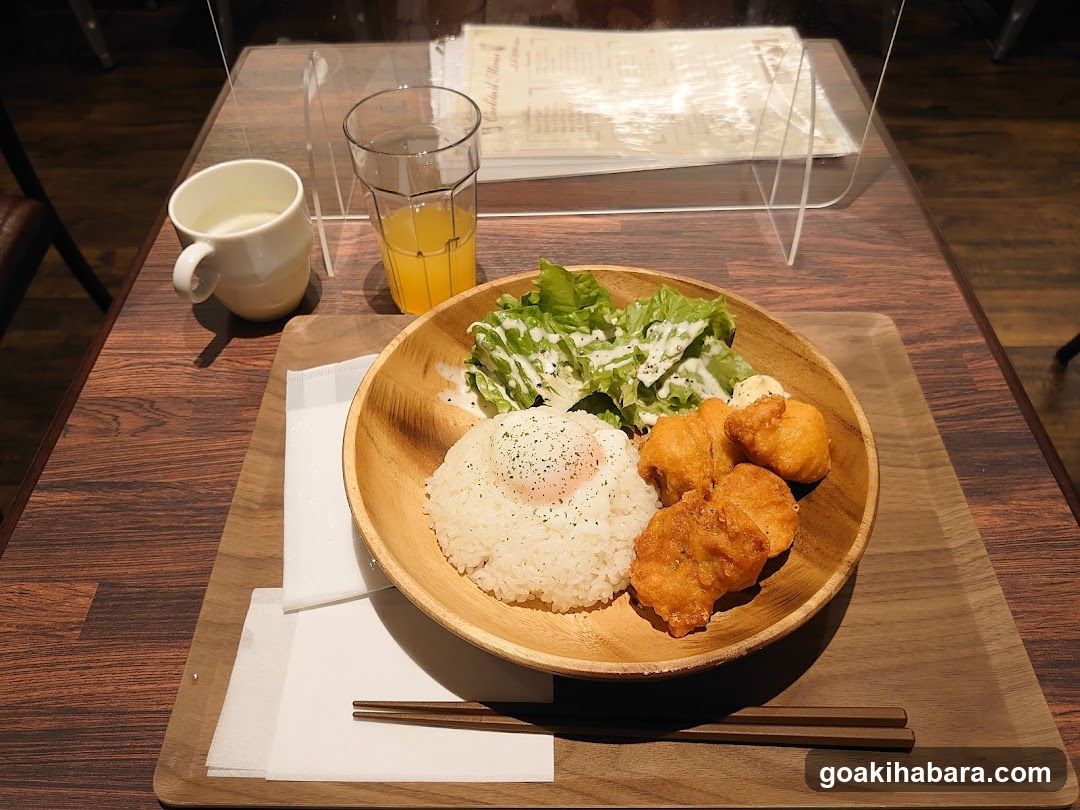 Bowl Meal with Salad and Fried Items