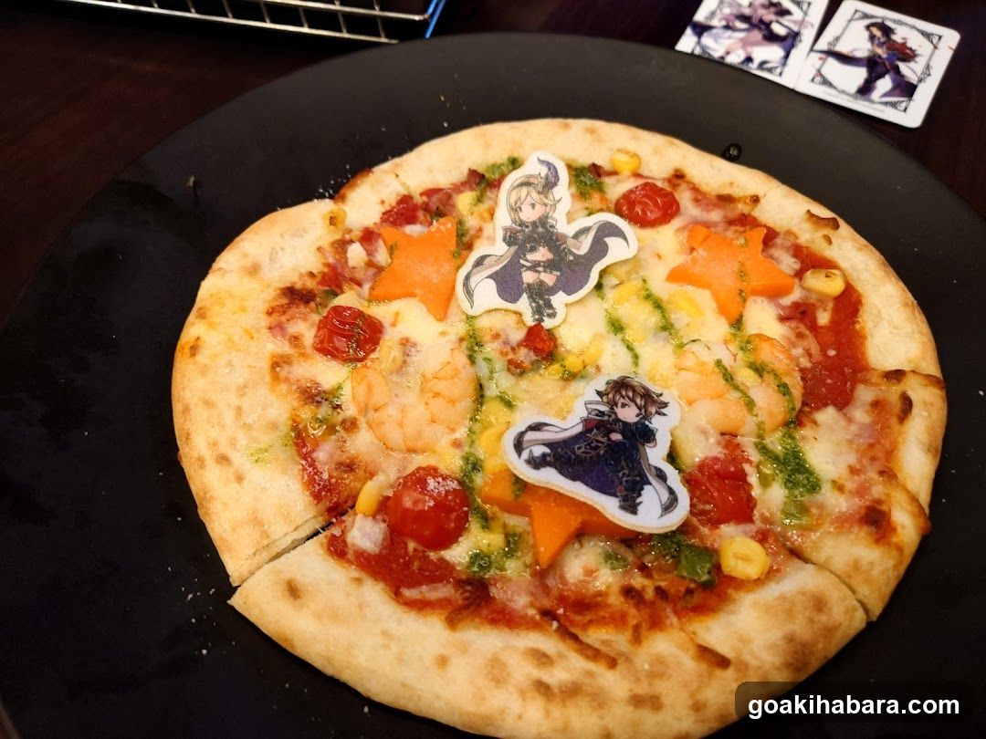 Character-Themed Pizza with Anime Stickers