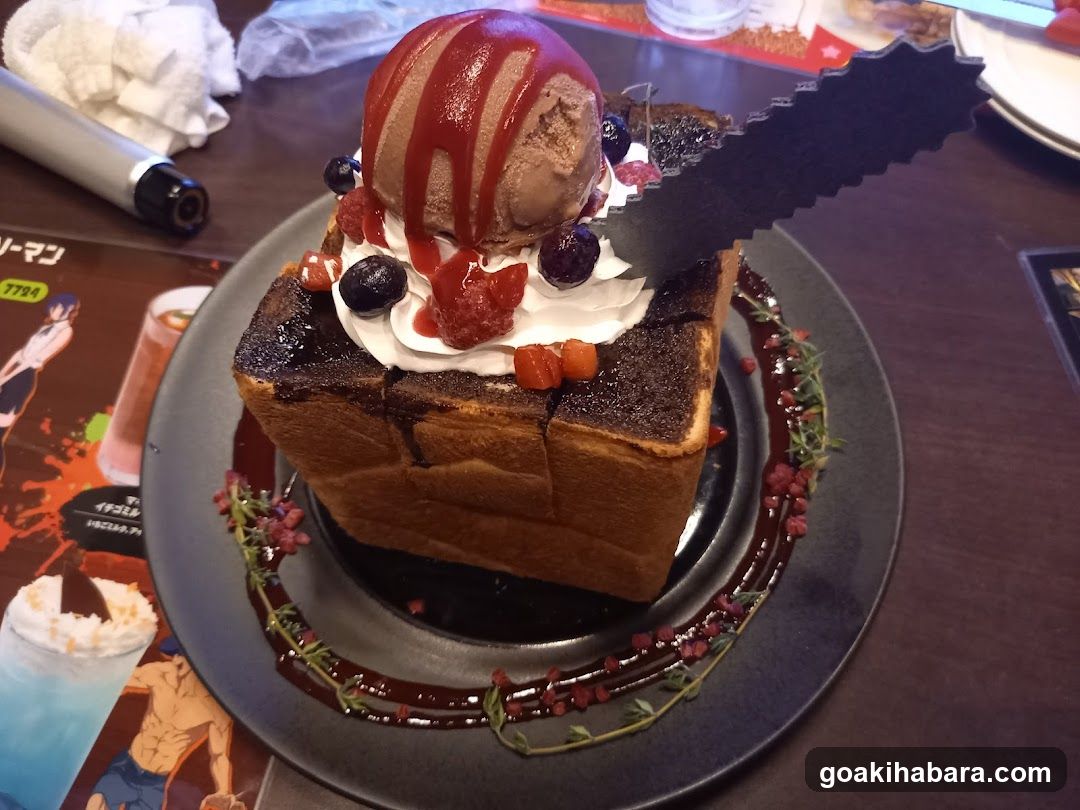 Chocolate Bread Dessert with Ice Cream