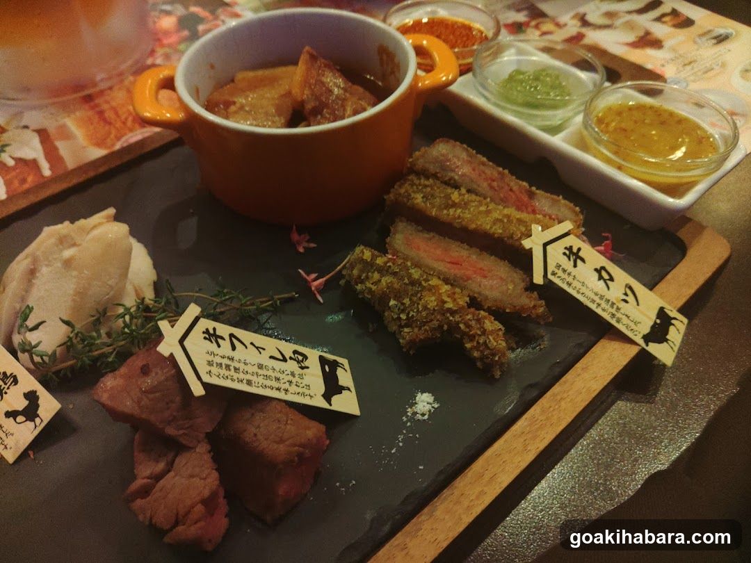 Japanese Meat Platter with Sides and Sauces