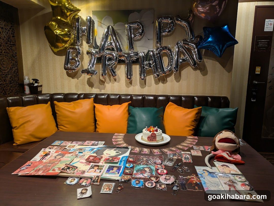Birthday Party Setup with Merchandise