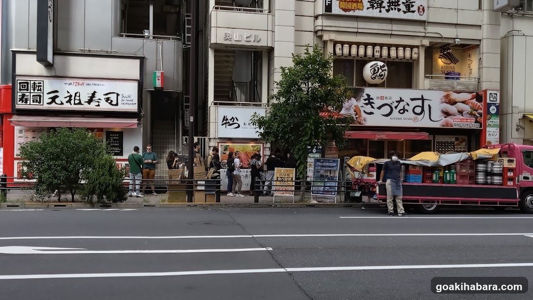 Street Scene with Shops and Truck