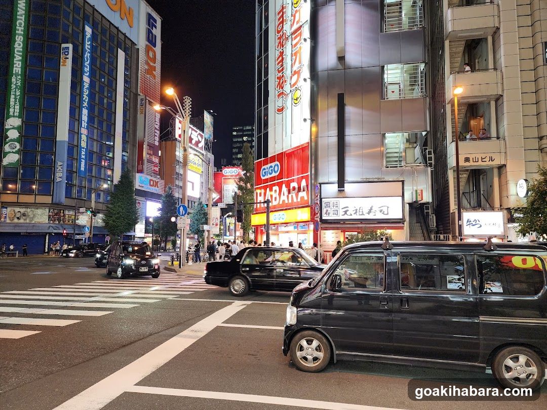 Night street scene in Japan