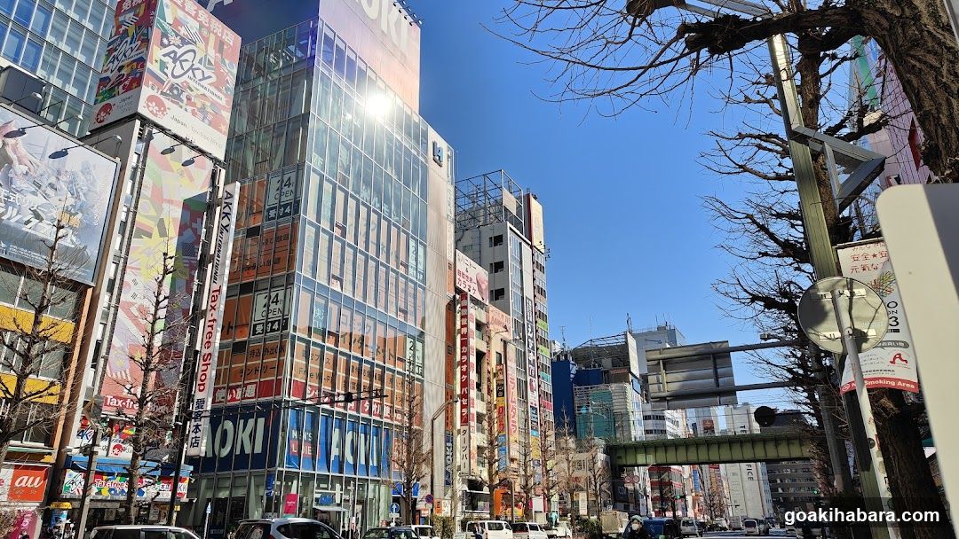 Urban Street Scene with Buildings and Trees