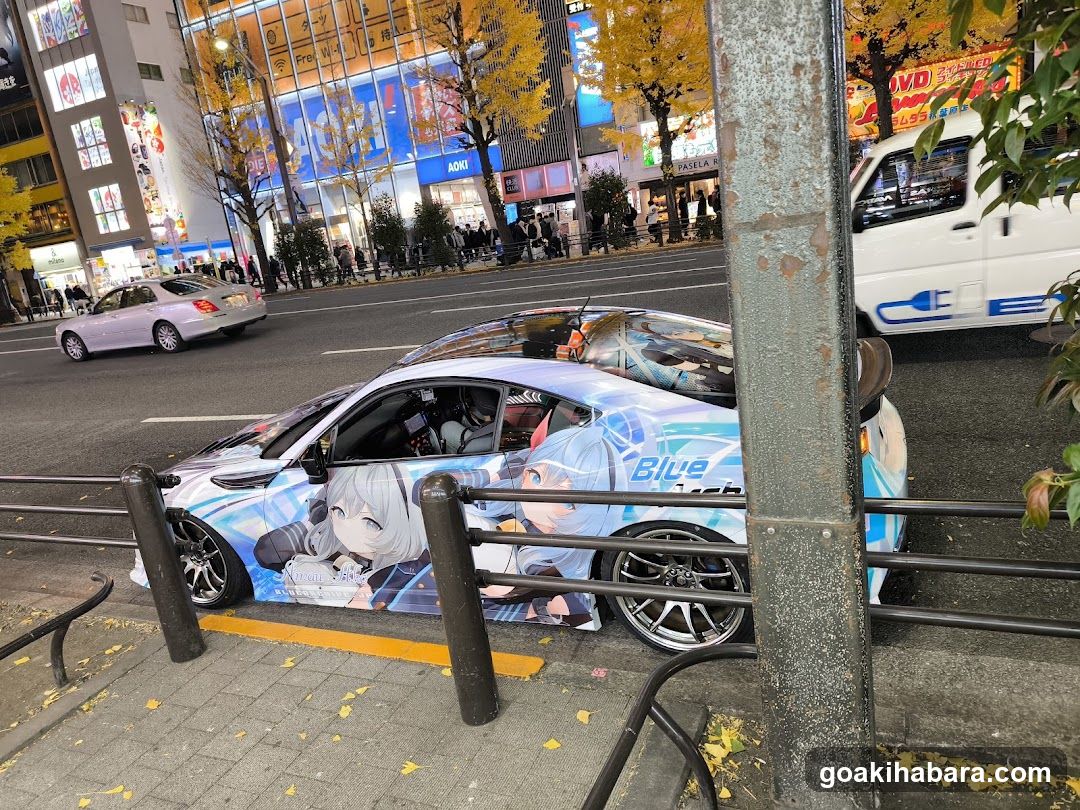 Anime Car Wrap in Urban Street Scene