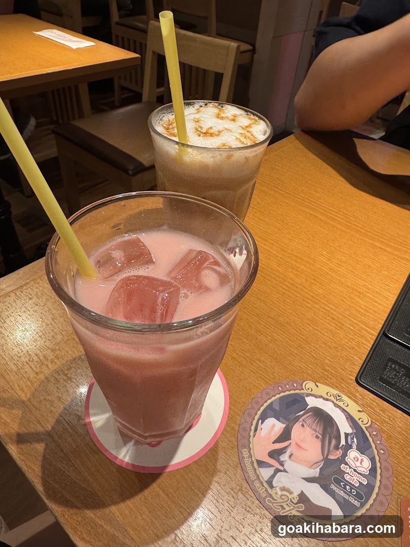 Drinks and Coaster at Cafe Table