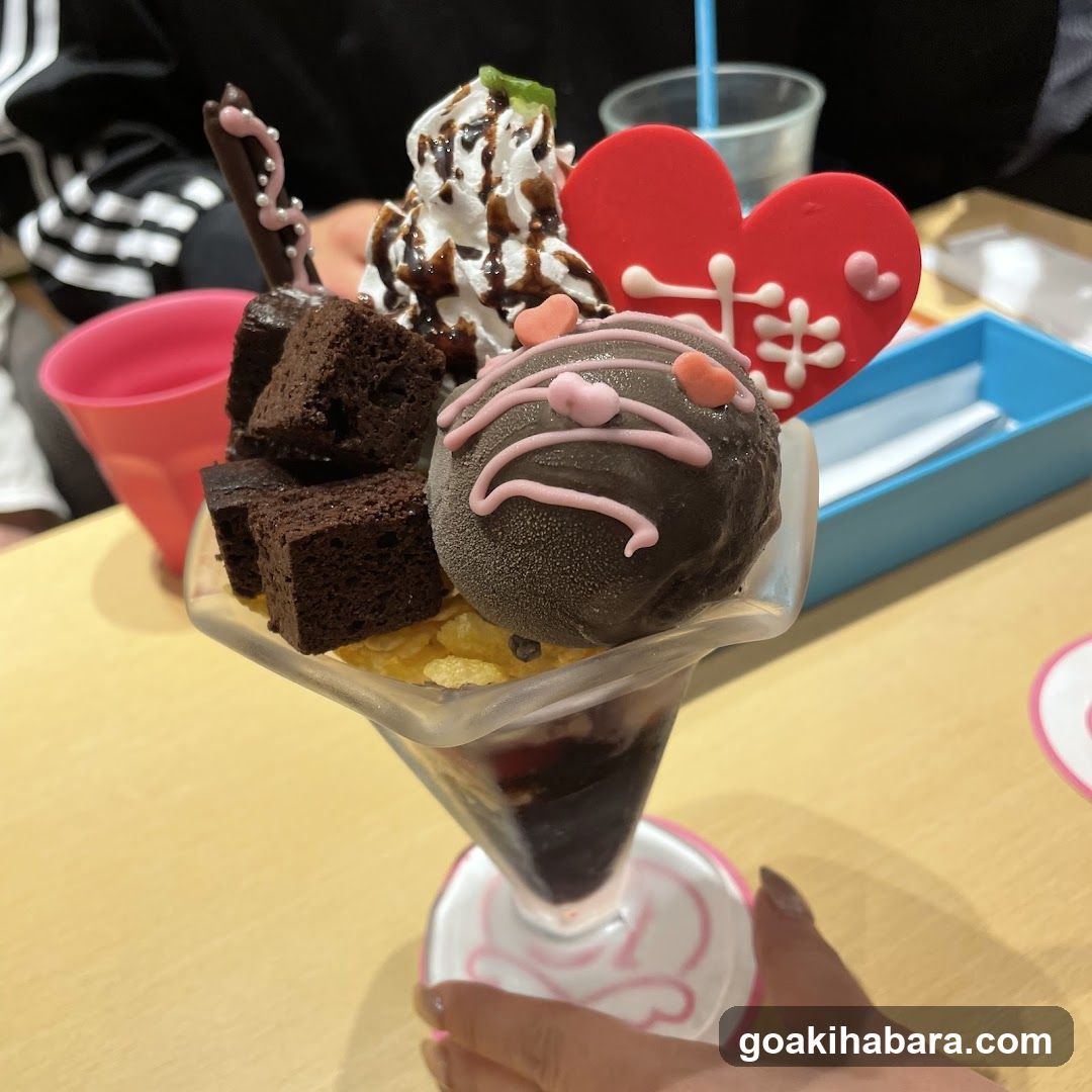 Chocolate Dessert Sundae with Heart Decoration