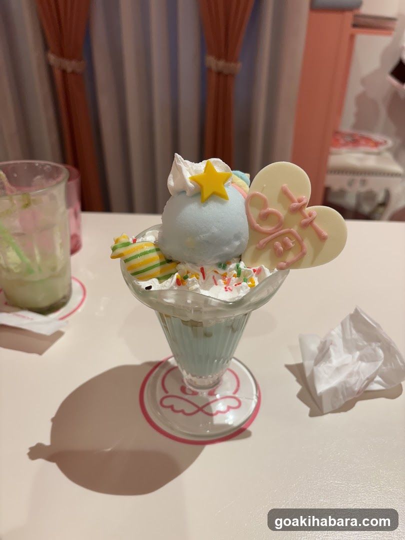 Blue Ice Cream Sundae with Decorations
