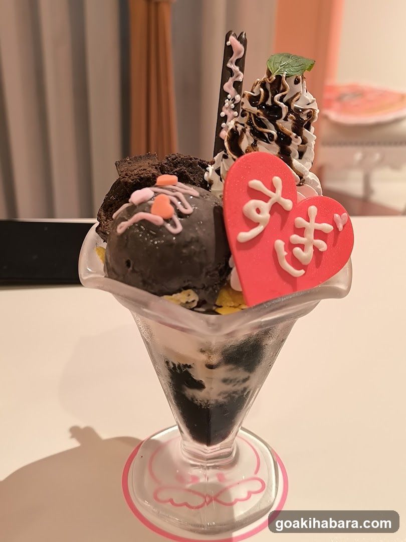 Chocolate Ice Cream Sundae with Heart Decoration