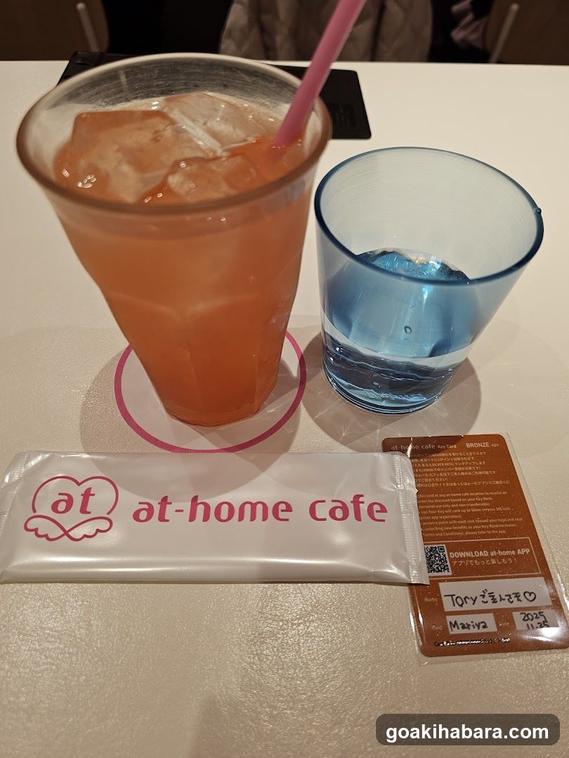 at-home cafe drinks and menu card