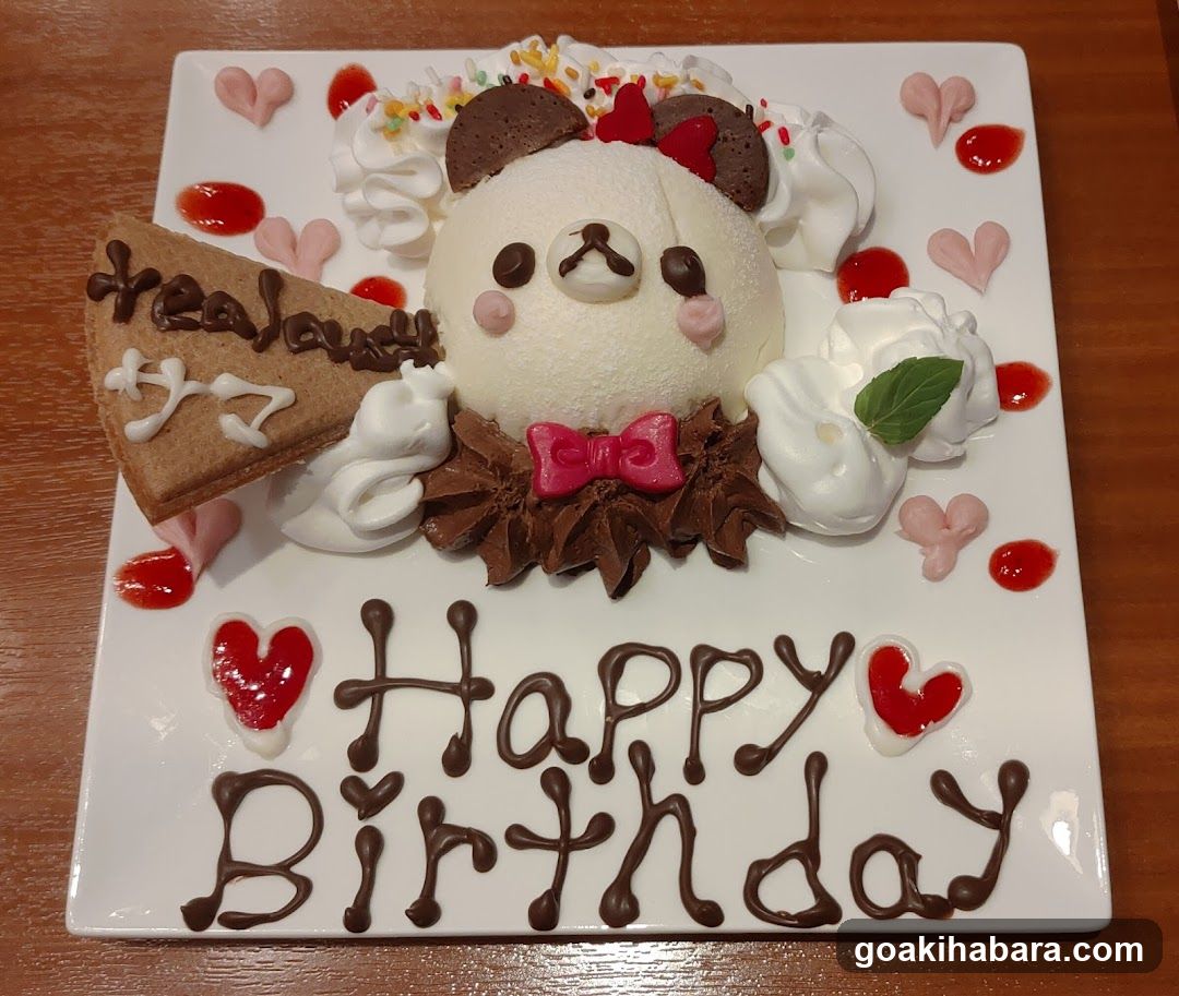 Birthday Cake with Bear Design