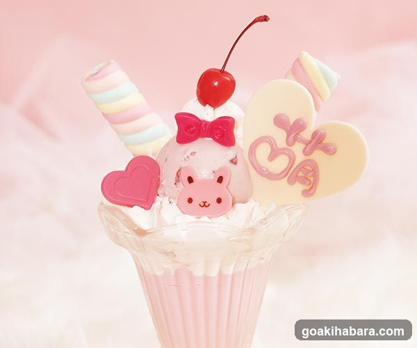 Cute Dessert with Cherry and Heart Toppings