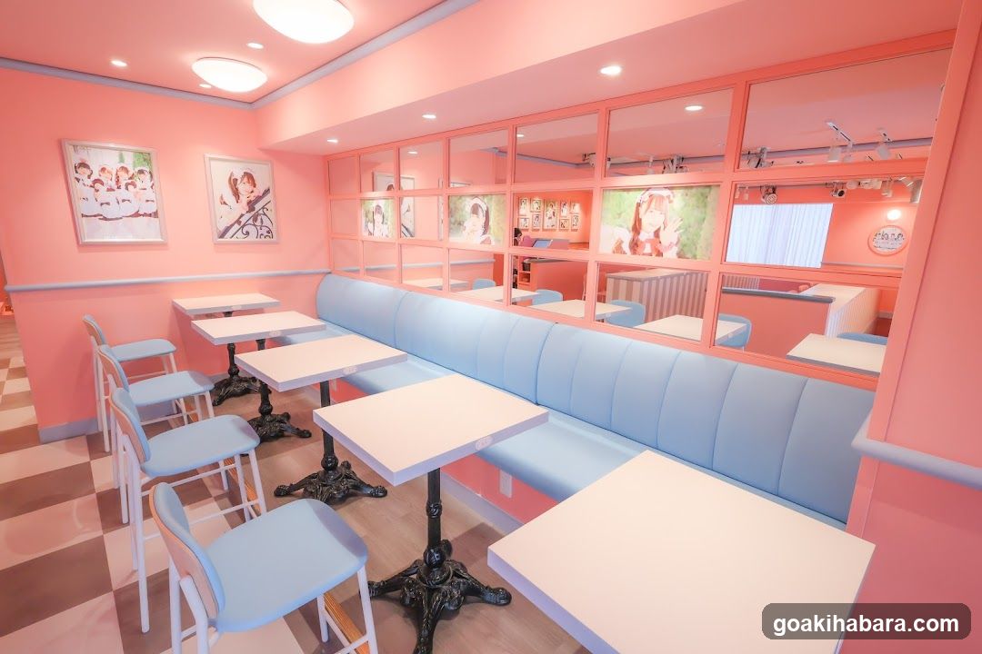 Pink and Blue Diner Interior