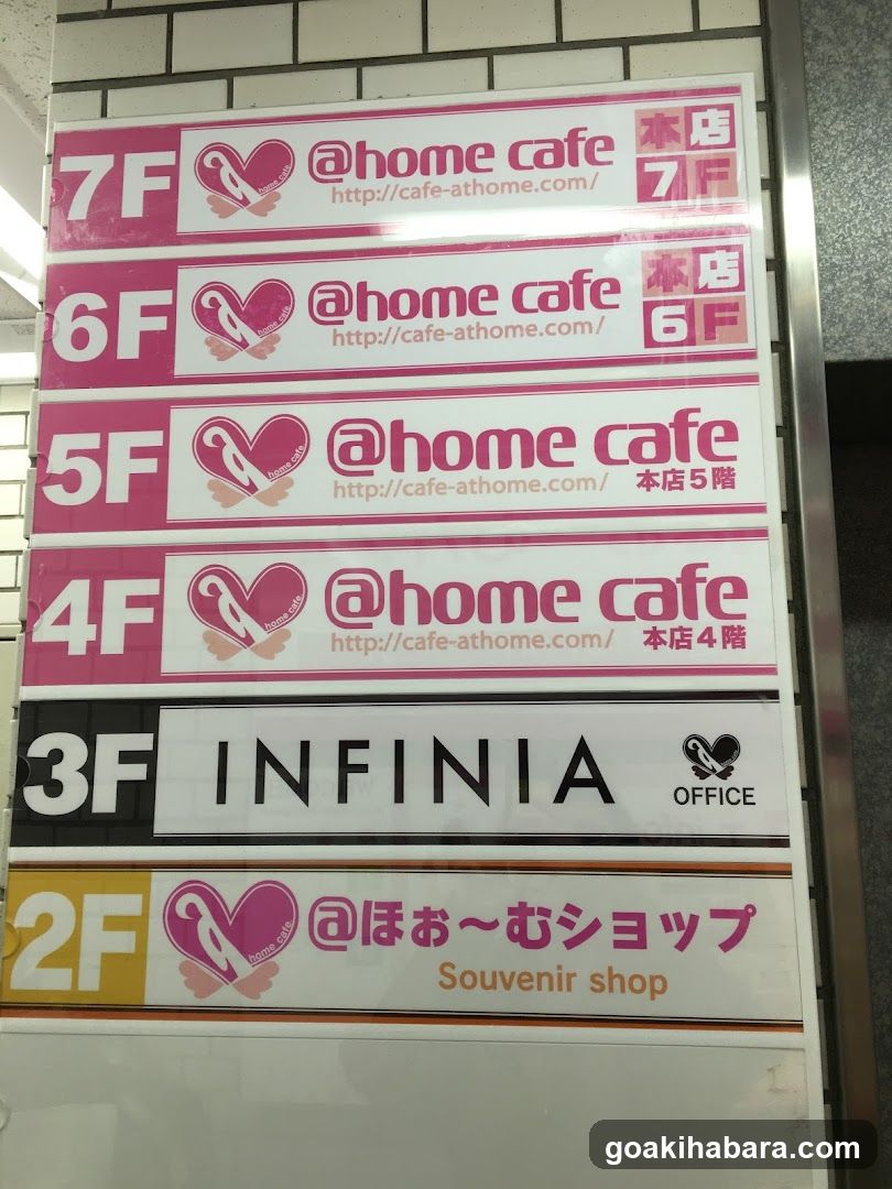 @home cafe and INFINIA signboard
