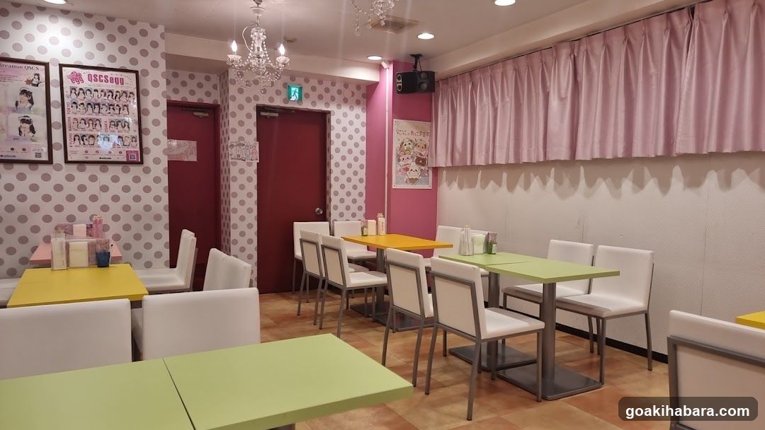 Dining Interior with Polka Dot Walls
