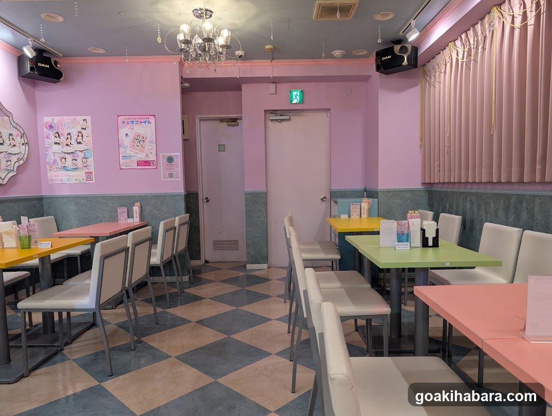 Pink-themed dining interior
