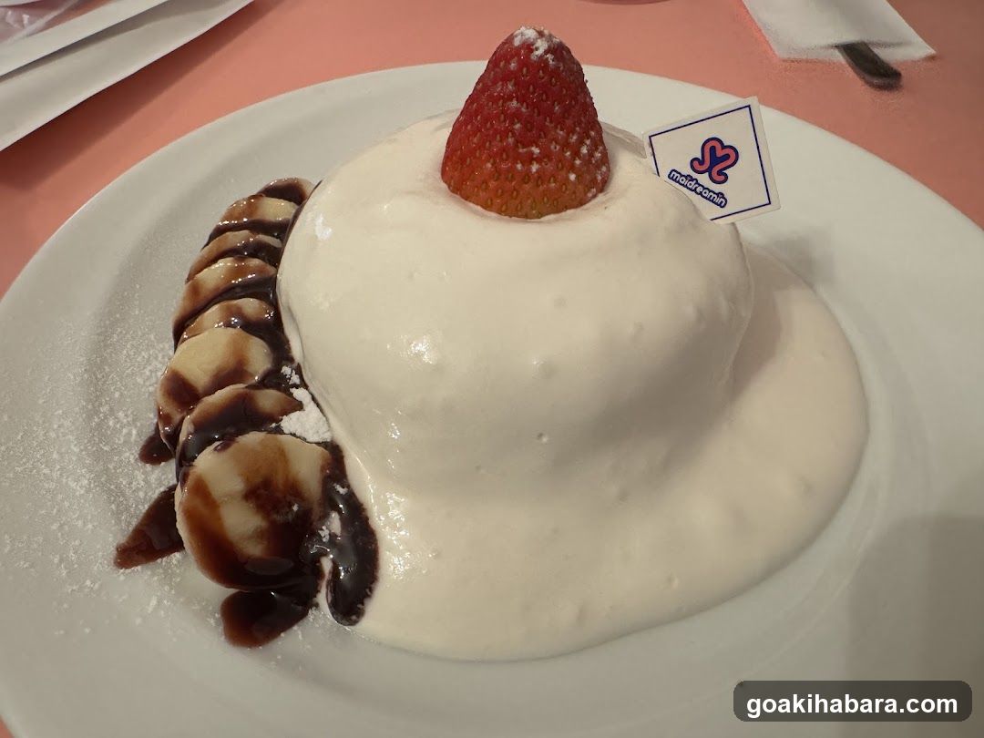 Dessert with Strawberry and Chocolate Sauce