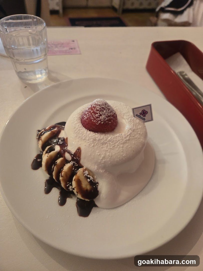 Dessert with Strawberry and Chocolate Sauce
