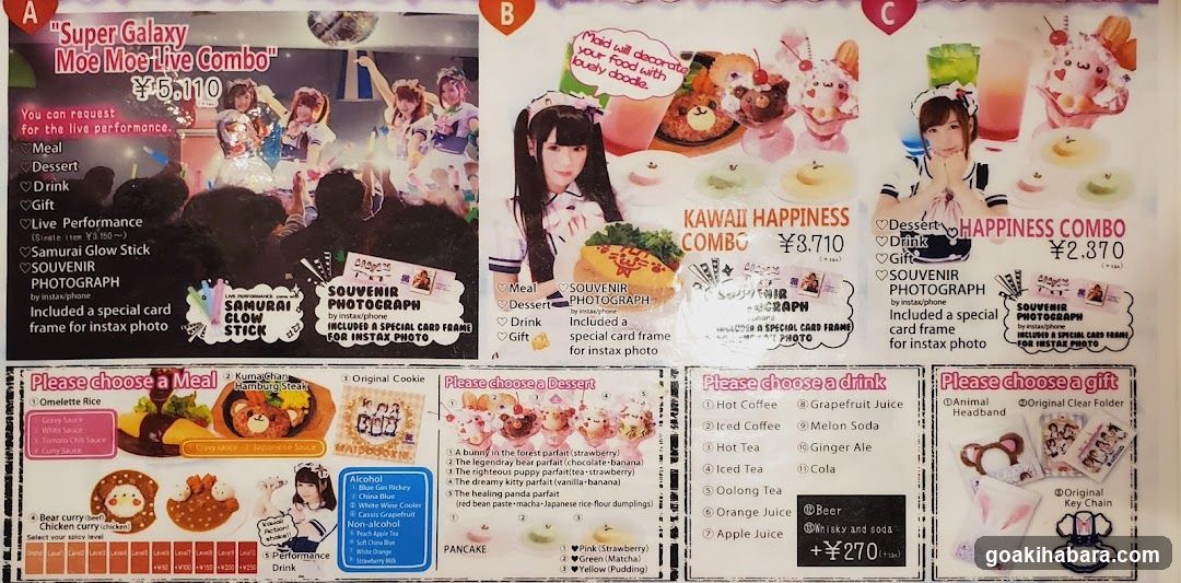 Idol Group Event Menu and Merchandise Catalog