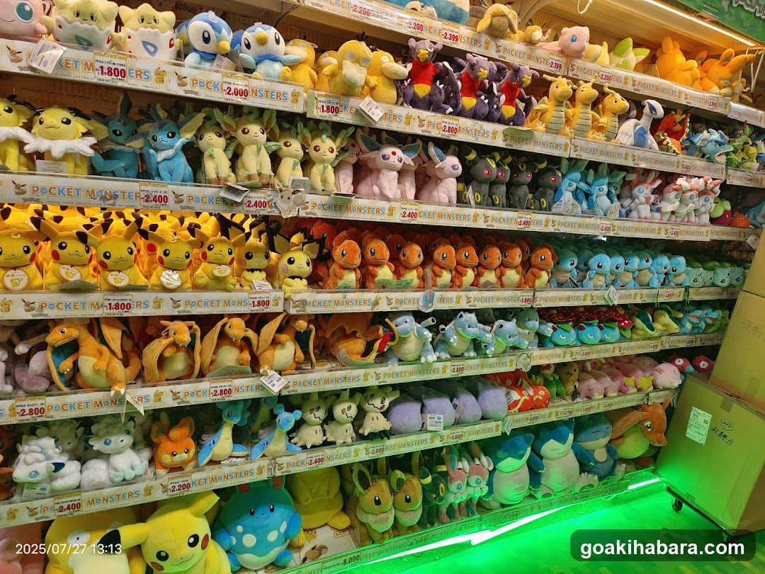 Pokemon plush toy display