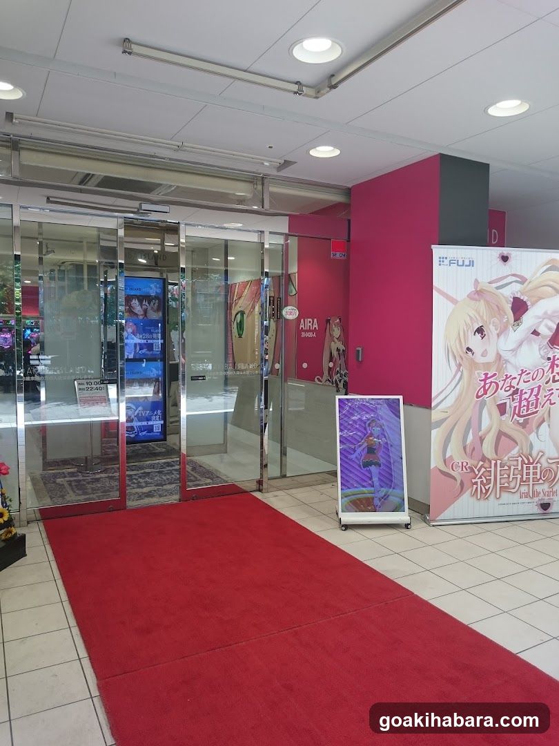 Anime Poster Display at Store Entrance