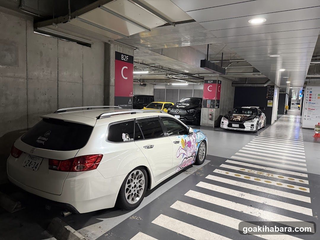 Parking Garage Interior with Custom Cars