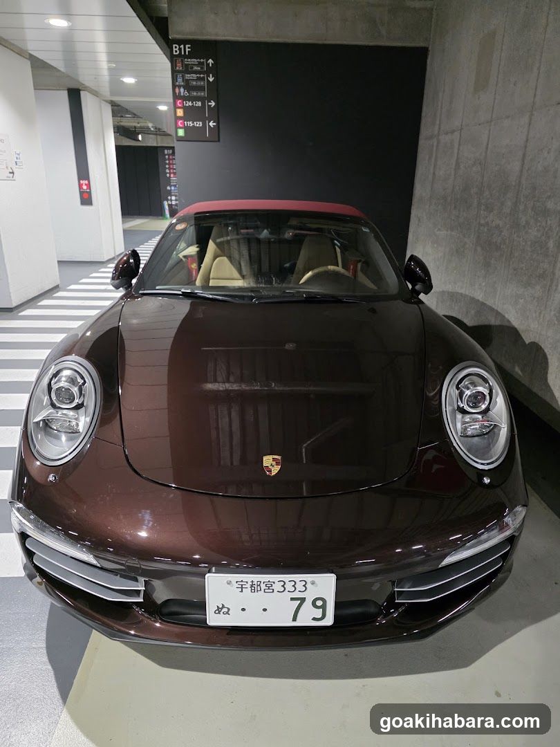 Porsche in parking garage