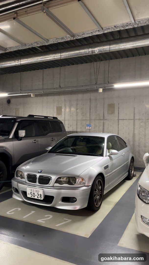 Silver BMW in Parking Garage