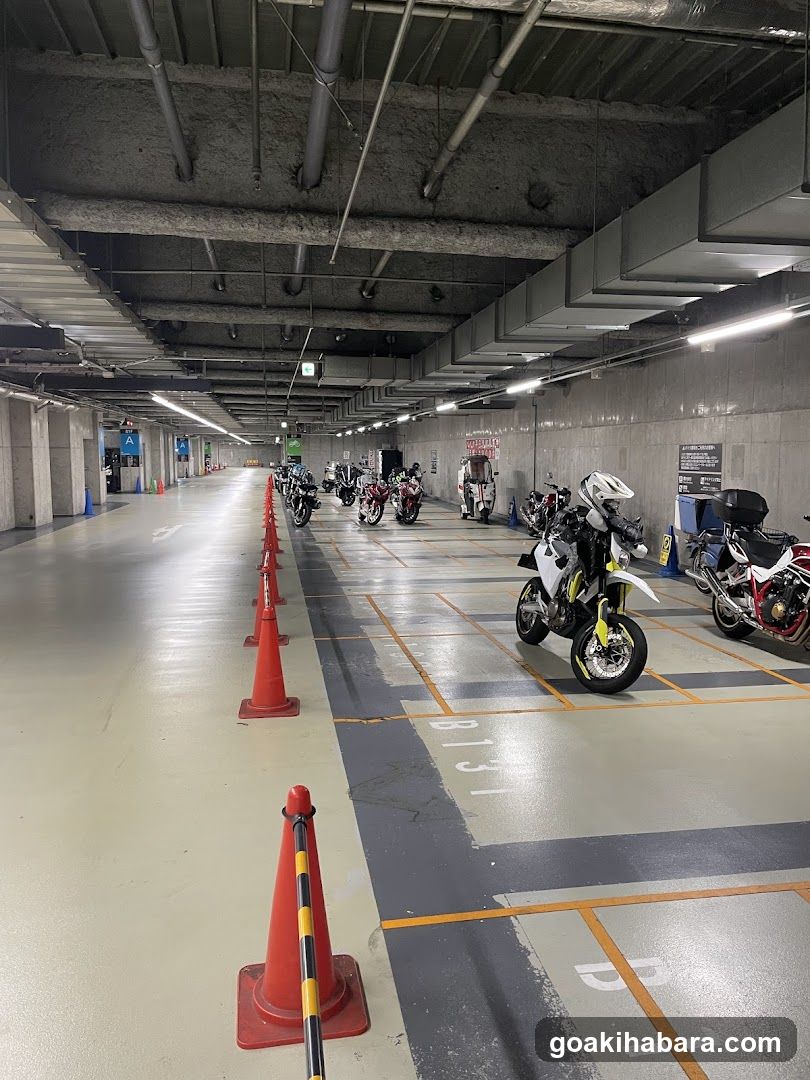 Motorcycle Parking Garage Interior