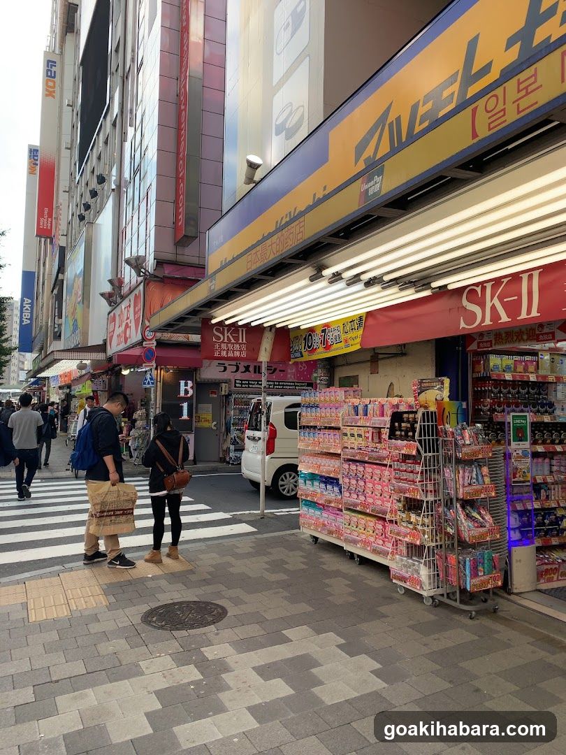 Street Scene with Storefronts and Pedestrians