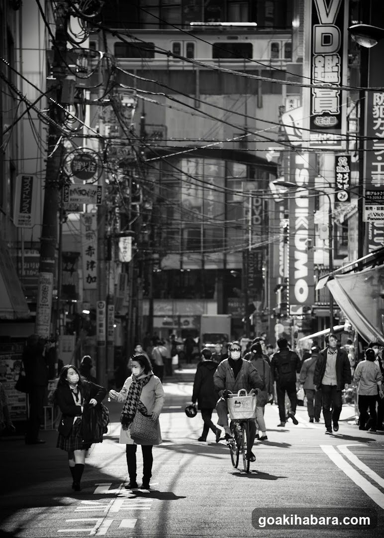 Urban Street Scene in Black and White