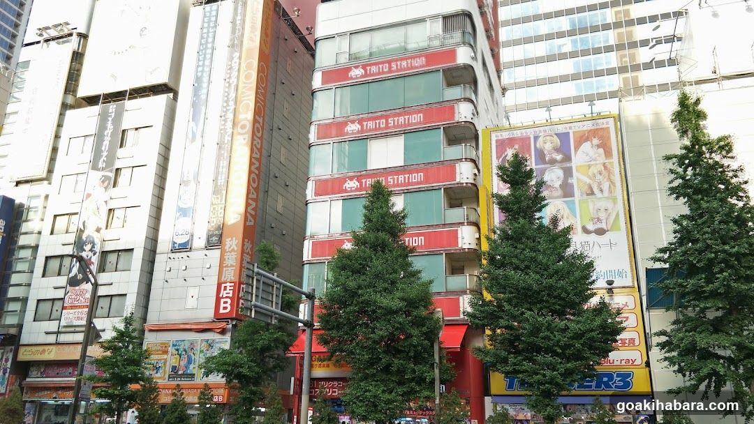 Urban Street Scene with Buildings and Trees