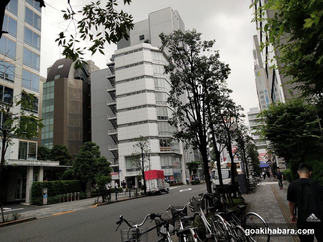 Urban Street Scene with Buildings and Bicycles