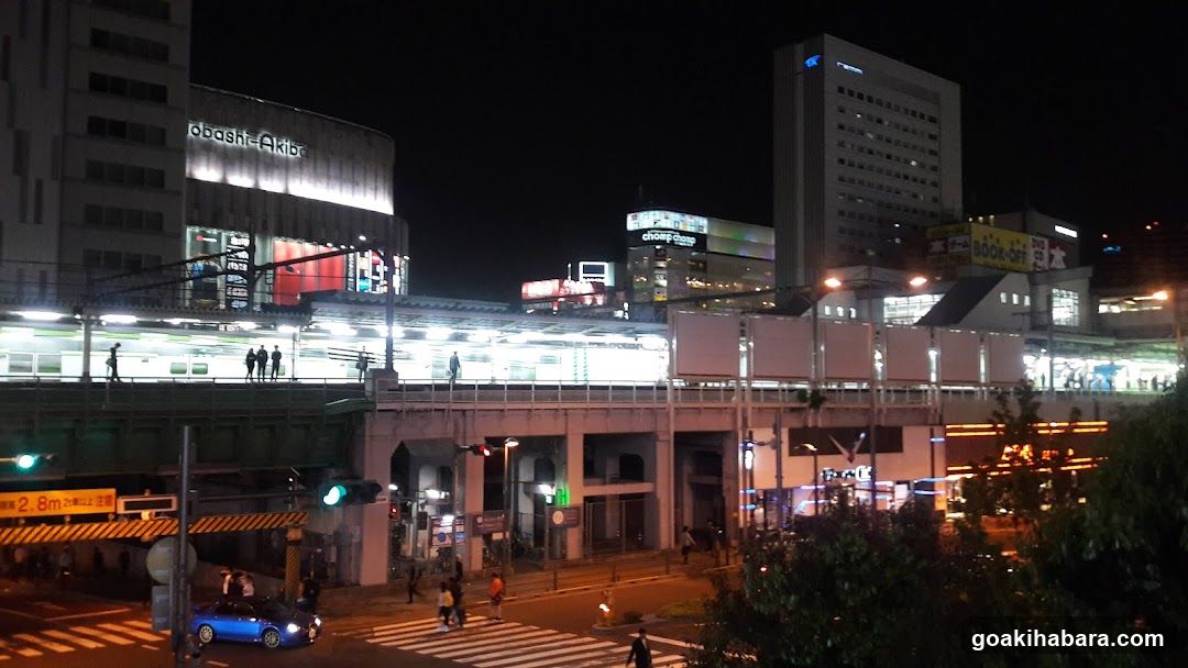 Night City Street Scene with Elevated Train Line