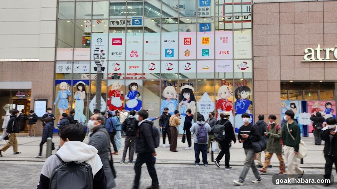 Crowded Street Scene with Storefronts