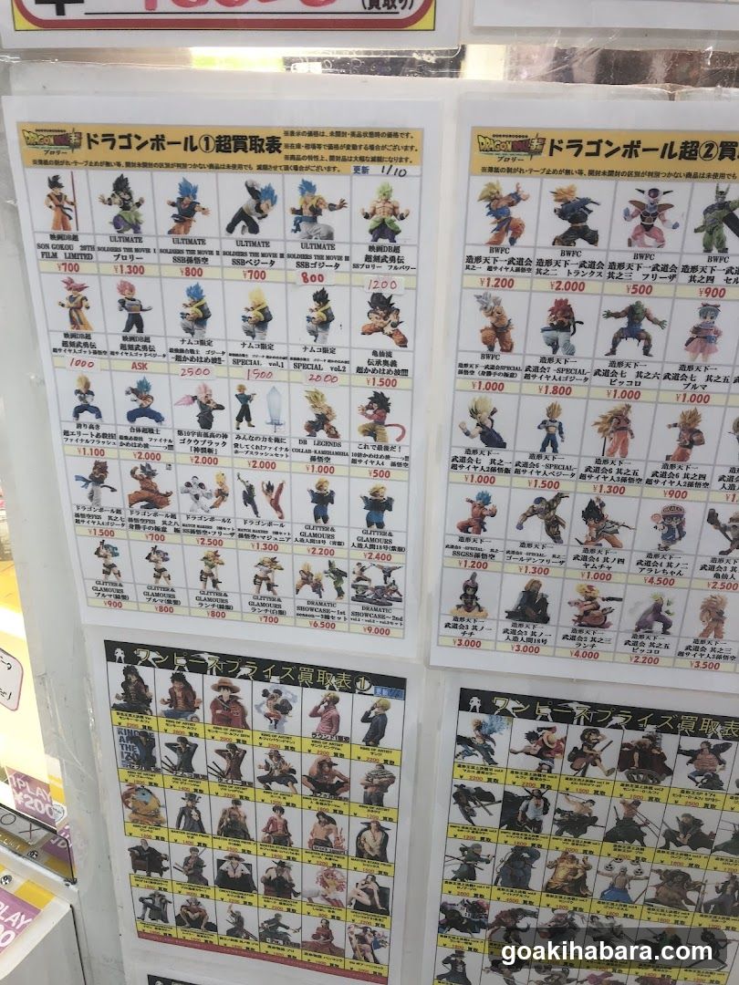 Dragon Ball Z Figure Price List
