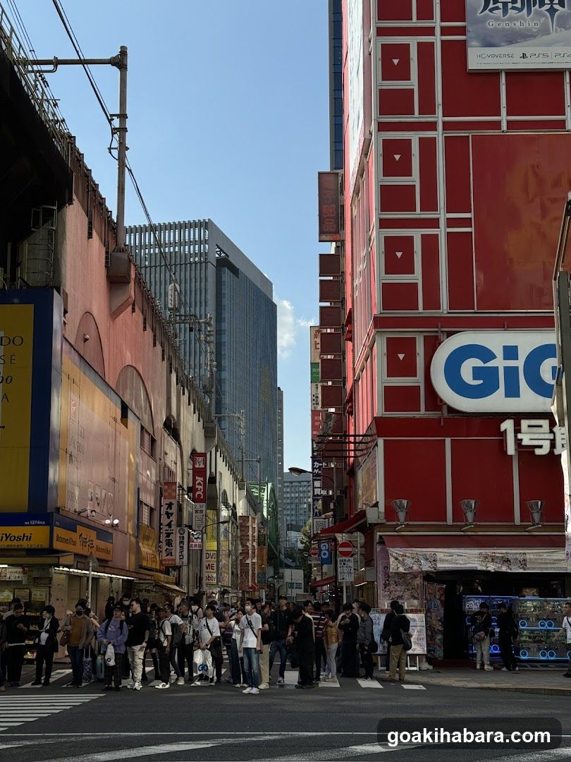 Urban Street Scene with Crowds