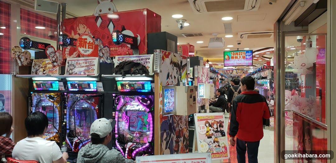 Arcade Interior with Anime Merchandise and Games