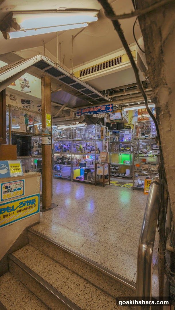 Interior of a shop with glass display cases