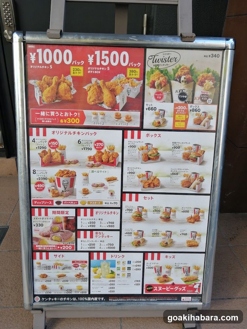 KFC Menu Board